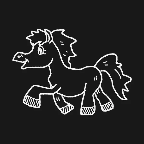 Garabato de caballo — Vector de stock