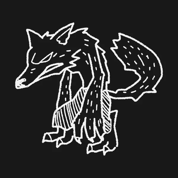 Vlkodlak doodle — Stockový vektor