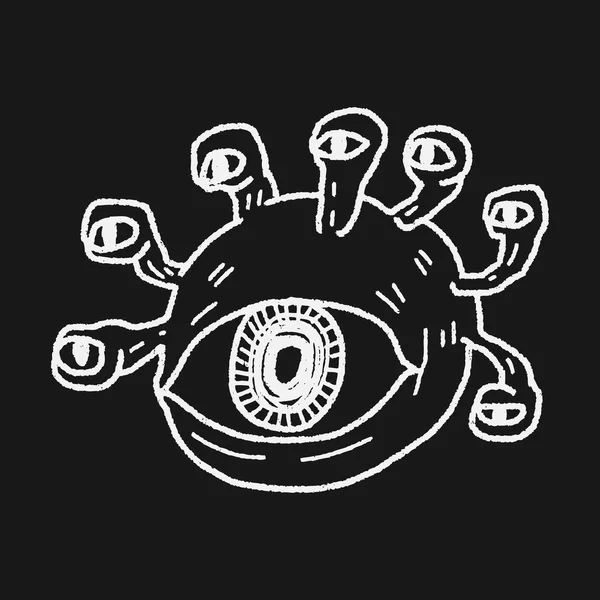 Doodle monstro — Vetor de Stock