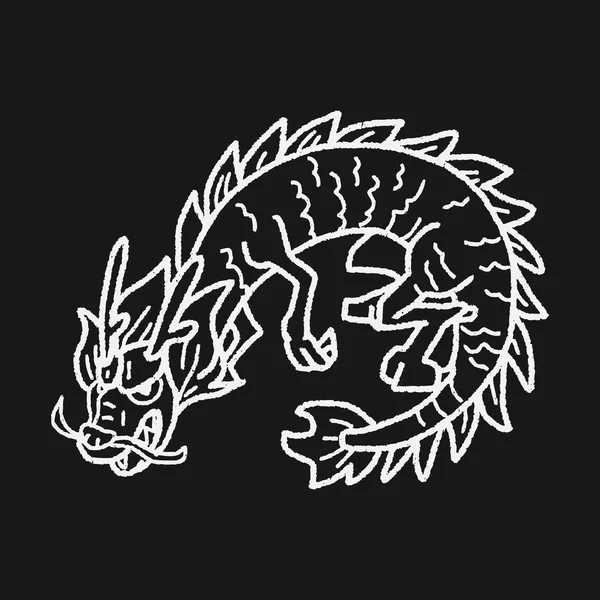 Garabato dragón chino — Vector de stock