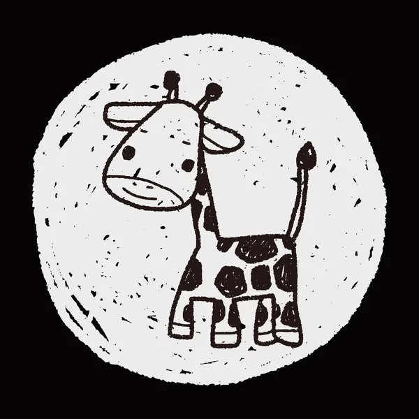 Girafe doodle — Image vectorielle