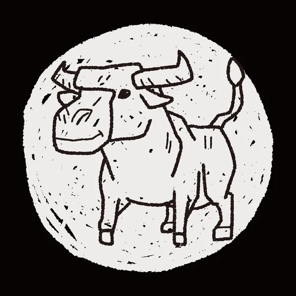 Vache doodle — Image vectorielle