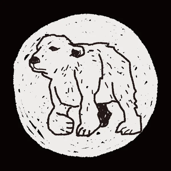 Doodle de urso polar — Vetor de Stock