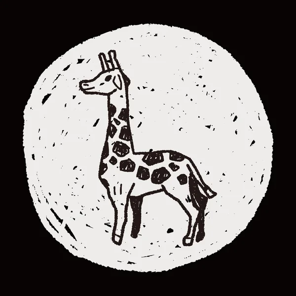 Garabato de jirafa — Vector de stock