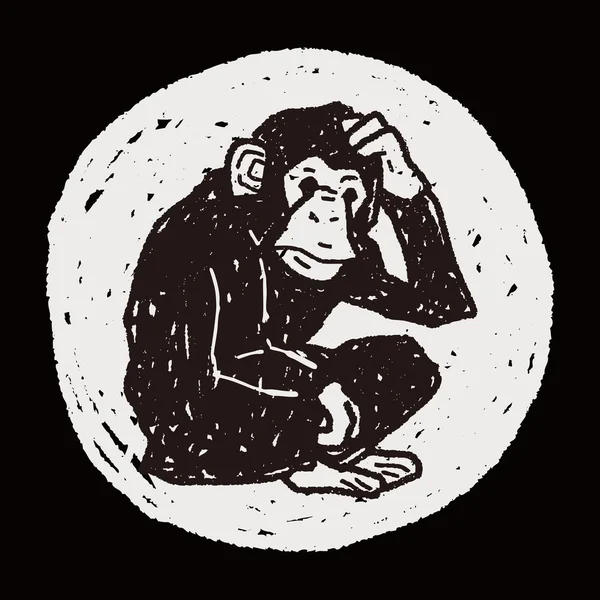 Scarabocchio scimmia orangotango — Vettoriale Stock