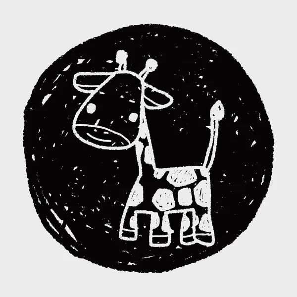 Zürafa doodle — Stok Vektör