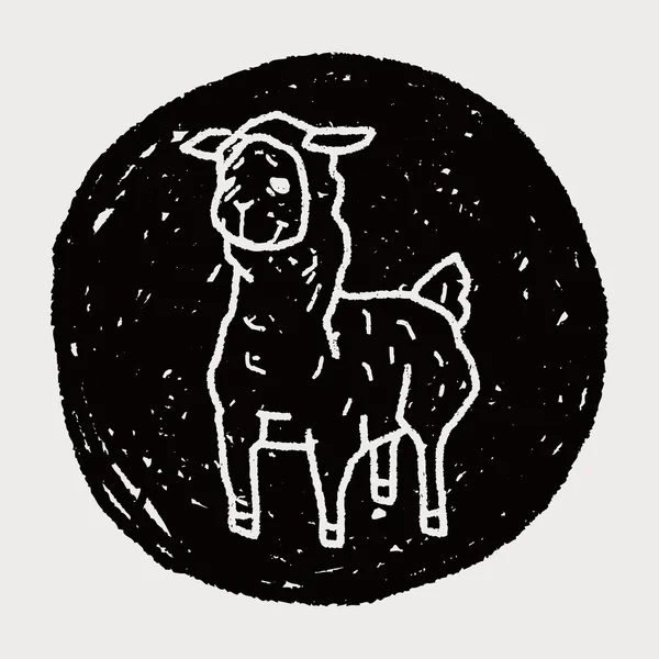 Lama doodle — Stockový vektor
