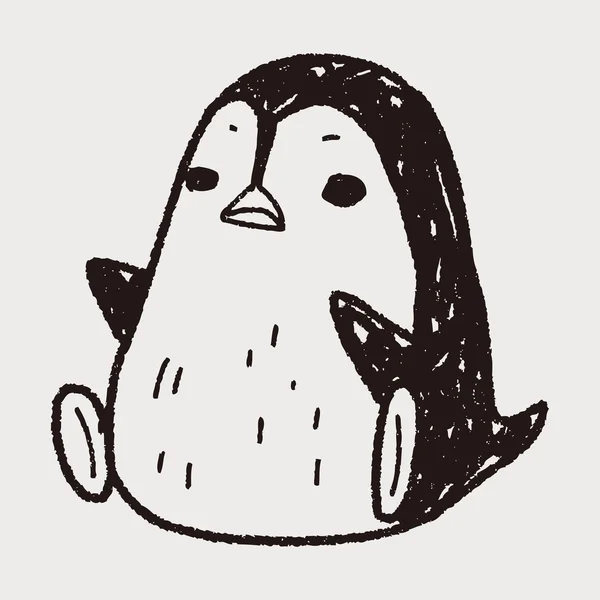 Pingouin doodle — Image vectorielle