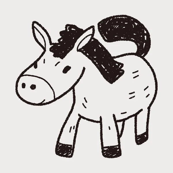 Paard doodle — Stockvector