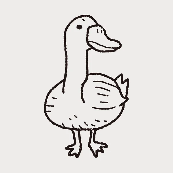 Doodle de pato — Vetor de Stock