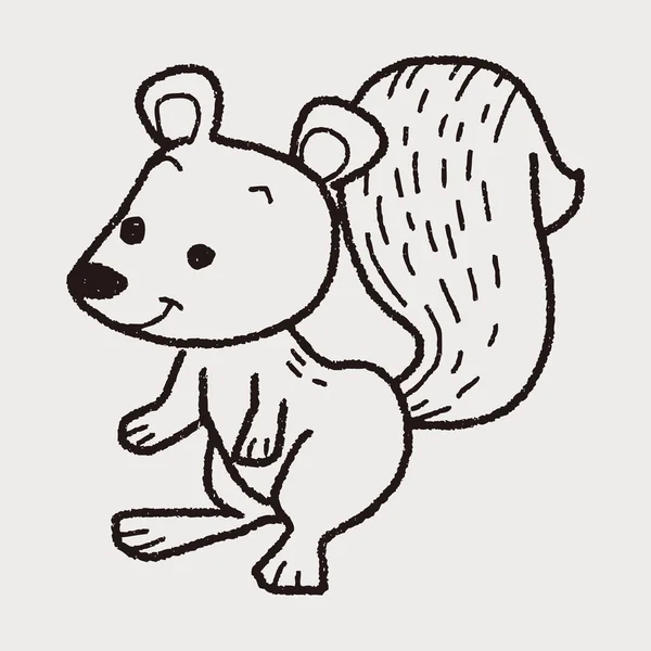 Doodle de esquilo — Vetor de Stock