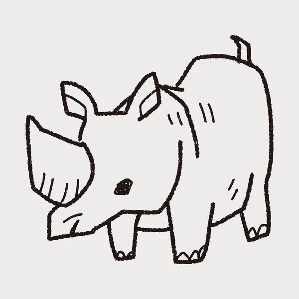 Nashorn-Doodle — Stockvektor
