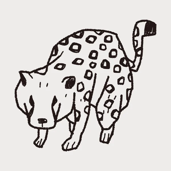 Leopar doodle — Stok Vektör