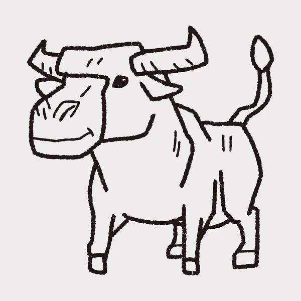 Vache doodle — Image vectorielle