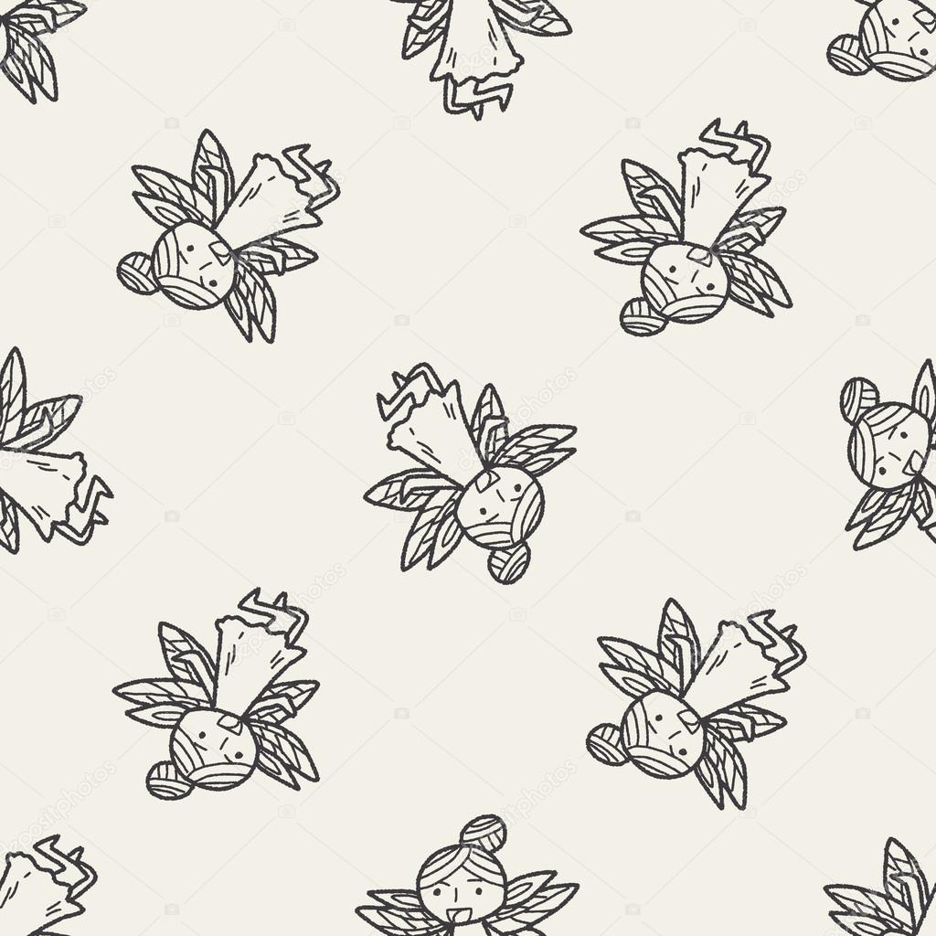 fairy doodle seamless pattern background