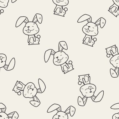 tavşan doodle Dikişsiz desen arka plan