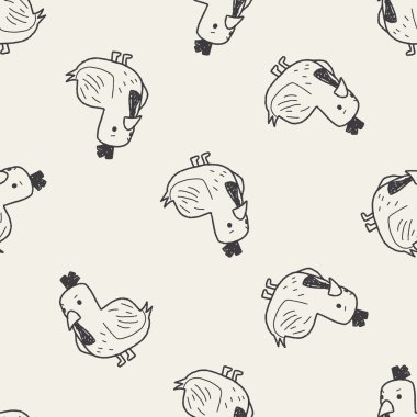 tavuk doodle Dikişsiz desen arka plan