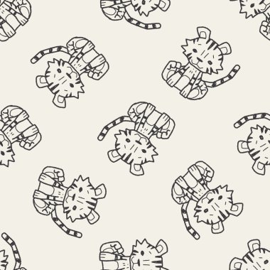 Kaplan doodle Dikişsiz desen arka plan