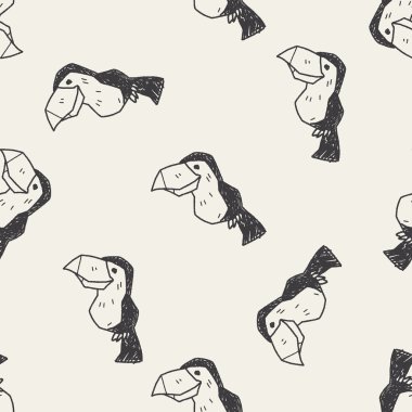 Toucan doodle Dikişsiz desen arka plan
