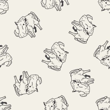 domuz doodle Dikişsiz desen arka plan