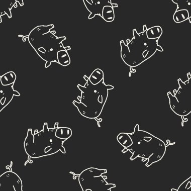 domuz doodle Dikişsiz desen arka plan