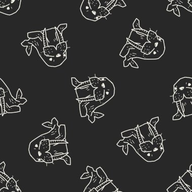 Mors doodle Dikişsiz desen arka plan