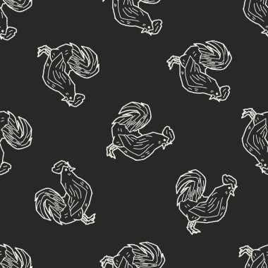 tavuk doodle Dikişsiz desen arka plan