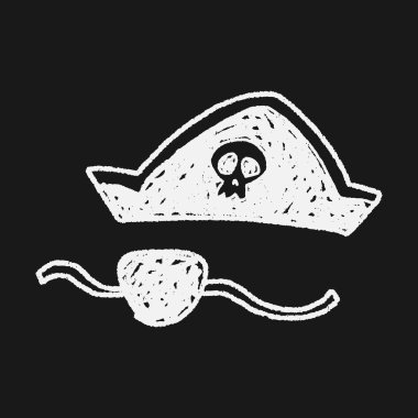 korsan şapkası ve maske doodle