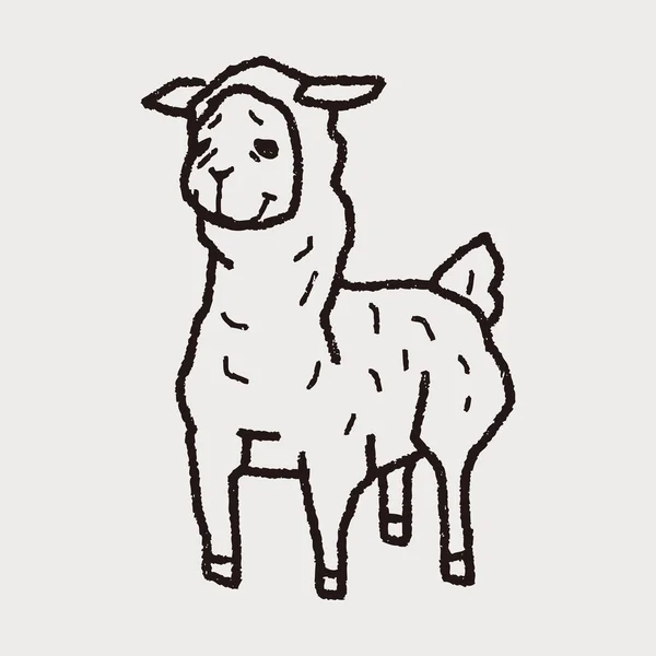 Dodle lama — Vettoriale Stock