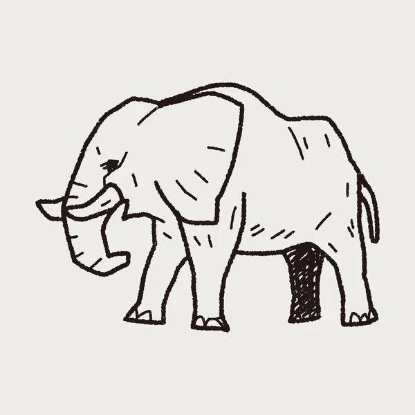 Doodle de elefante — Vetor de Stock