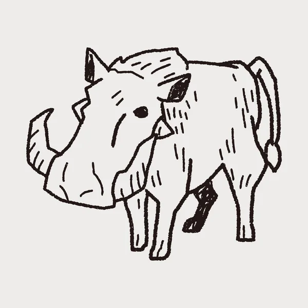 Doodle de porco —  Vetores de Stock
