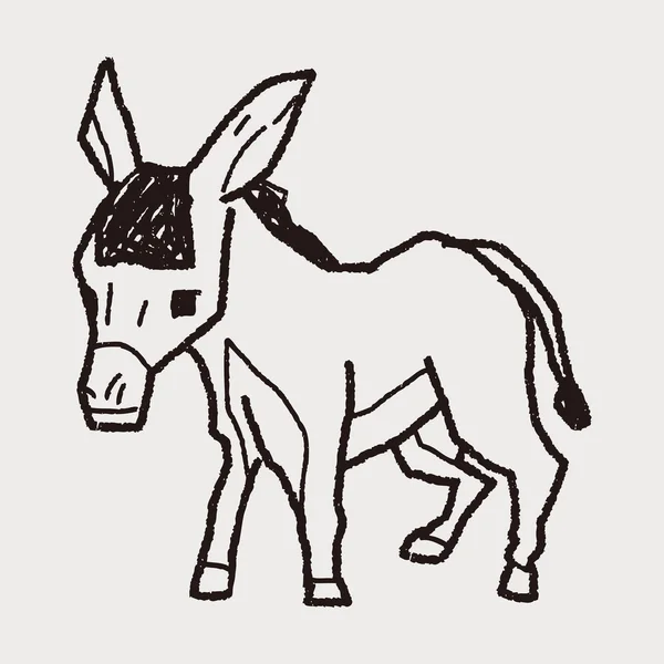 Doodle de burro —  Vetores de Stock