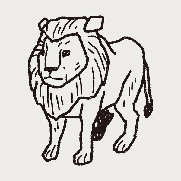 Aslan doodle — Stok Vektör