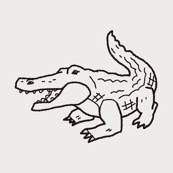 Krokodil doodle — Stockvector