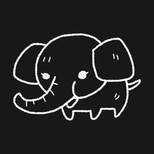 Olifant doodle — Stockvector