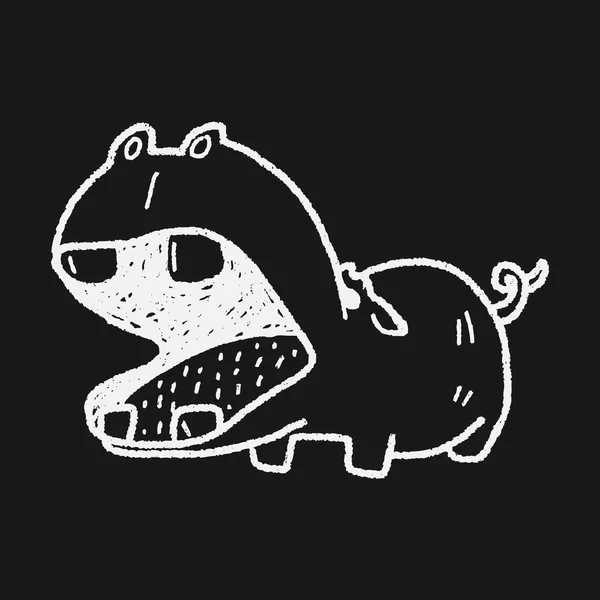 Flusspferd-Doodle — Stockvektor
