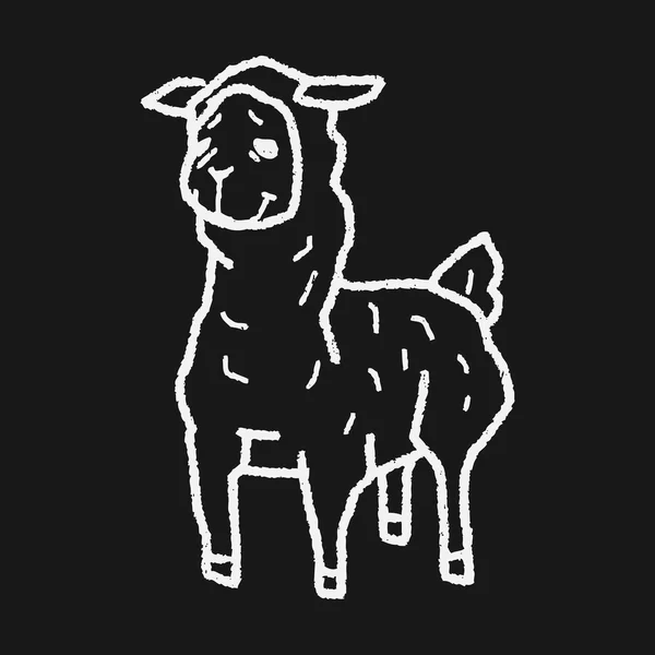 Lama-Doodle — Stockvektor