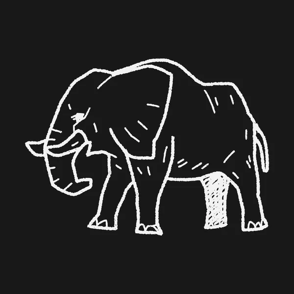 Gribouille d'éléphant — Image vectorielle