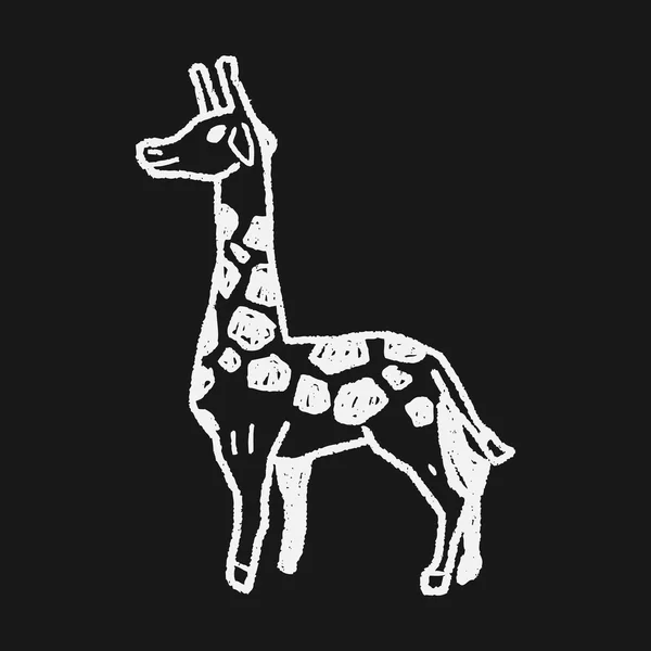Zürafa doodle — Stok Vektör