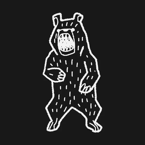 Doodle de urso — Vetor de Stock