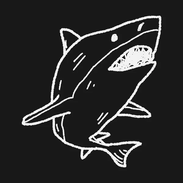 Köpekbalığı doodle — Stok Vektör