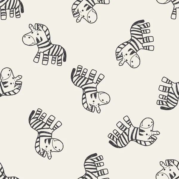 Zebra doodle sem costura fundo padrão — Vetor de Stock