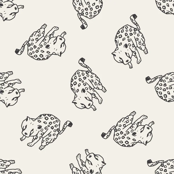 Leopard Doodle nahtlose Muster Hintergrund — Stockvektor