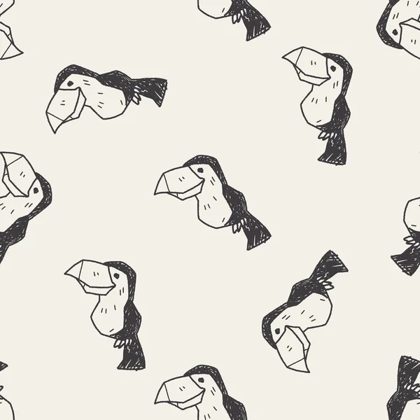 Toucan doodle sin costura patrón de fondo — Archivo Imágenes Vectoriales