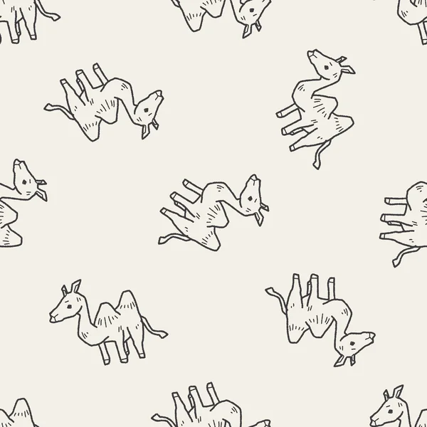 ラクダの落書きのシームレスなパターン背景 — ストックベクタ