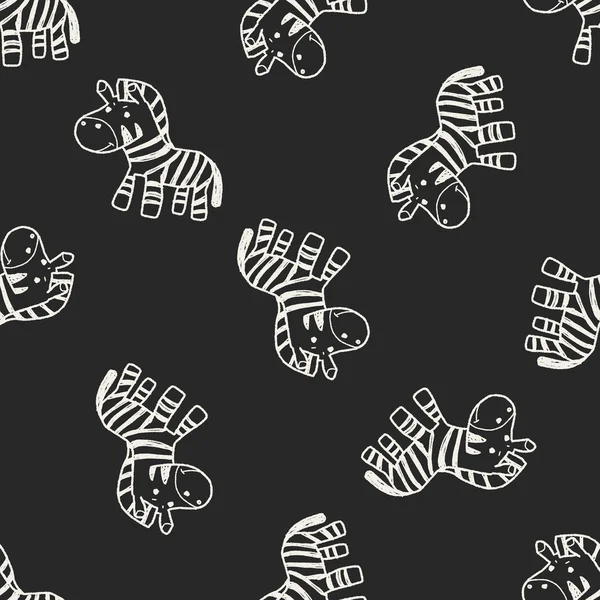 Zebra doodle sem costura fundo padrão — Vetor de Stock