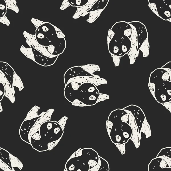 Panda каракули бесшовный фон шаблона — стоковый вектор