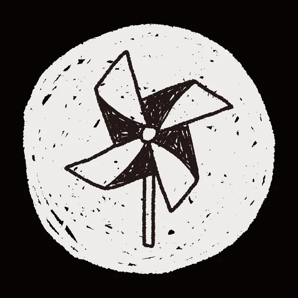 Windmühlenspielzeug-Doodle — Stockvektor