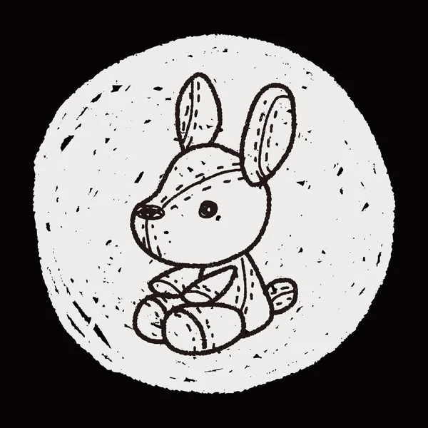 Poupée de lapin doodle — Image vectorielle