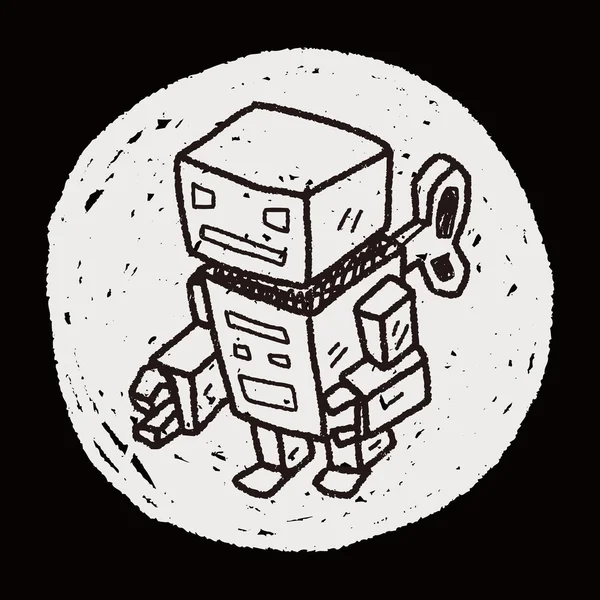 Robot doodle — Stok Vektör